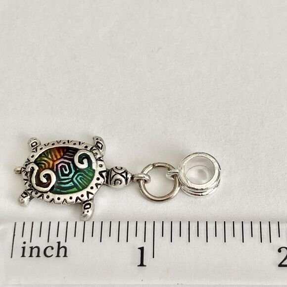 Sea Turtle European Slider Bead Clip Charm Silver Nautical Island Beach Enamel - Picture 9 of 10